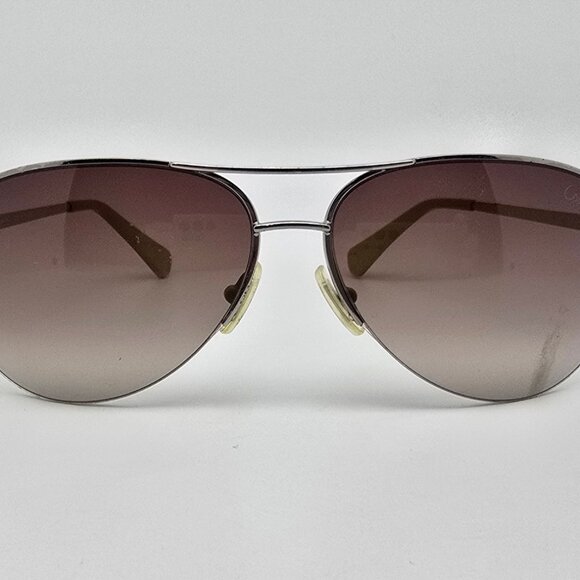 Coach S1013 045 Silver Frame Brown Gradient Lens Semi Rimless Aviator Sunglasses main image 13